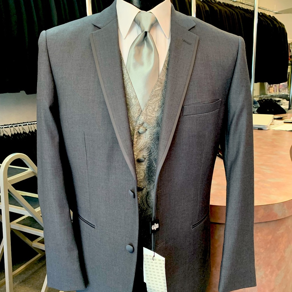 NWT Dark Grey Tuxedo.  Jacket and Pants